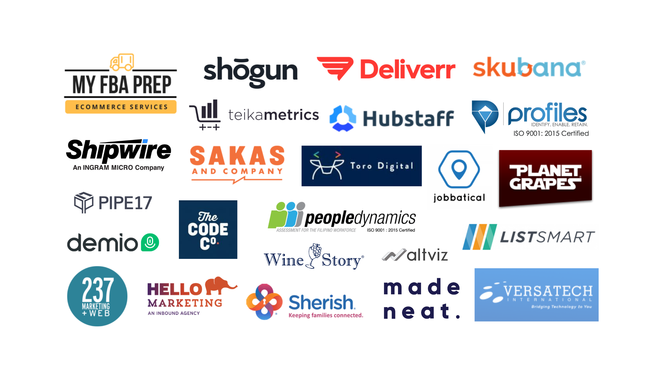 Current and past client logos.