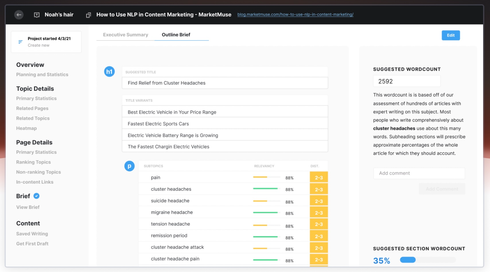 AI content briefs