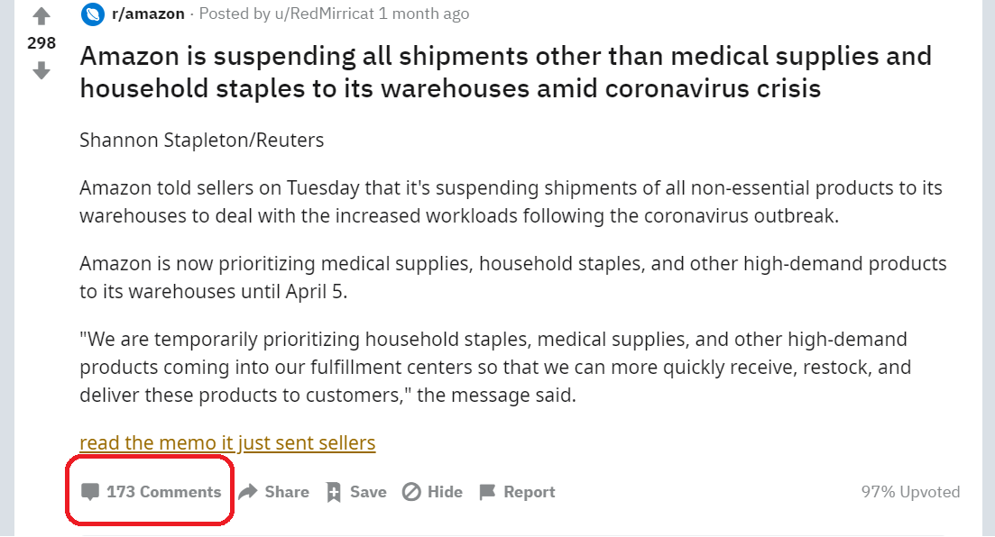 Active Reddit community