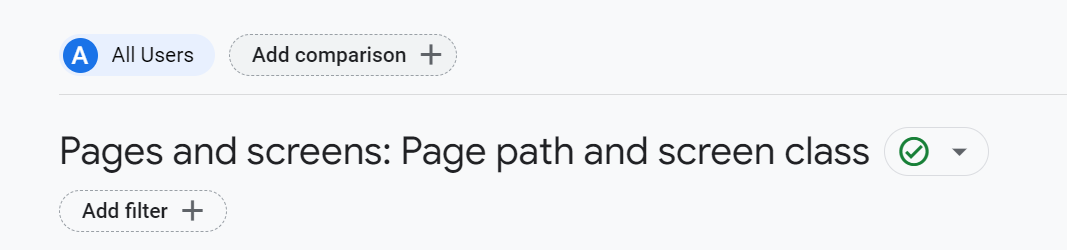 Add comparison button in GA4