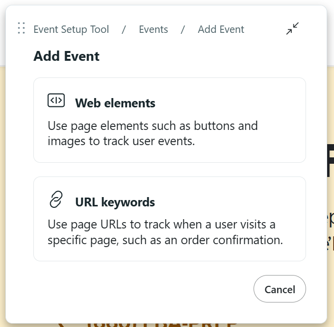 Add event options