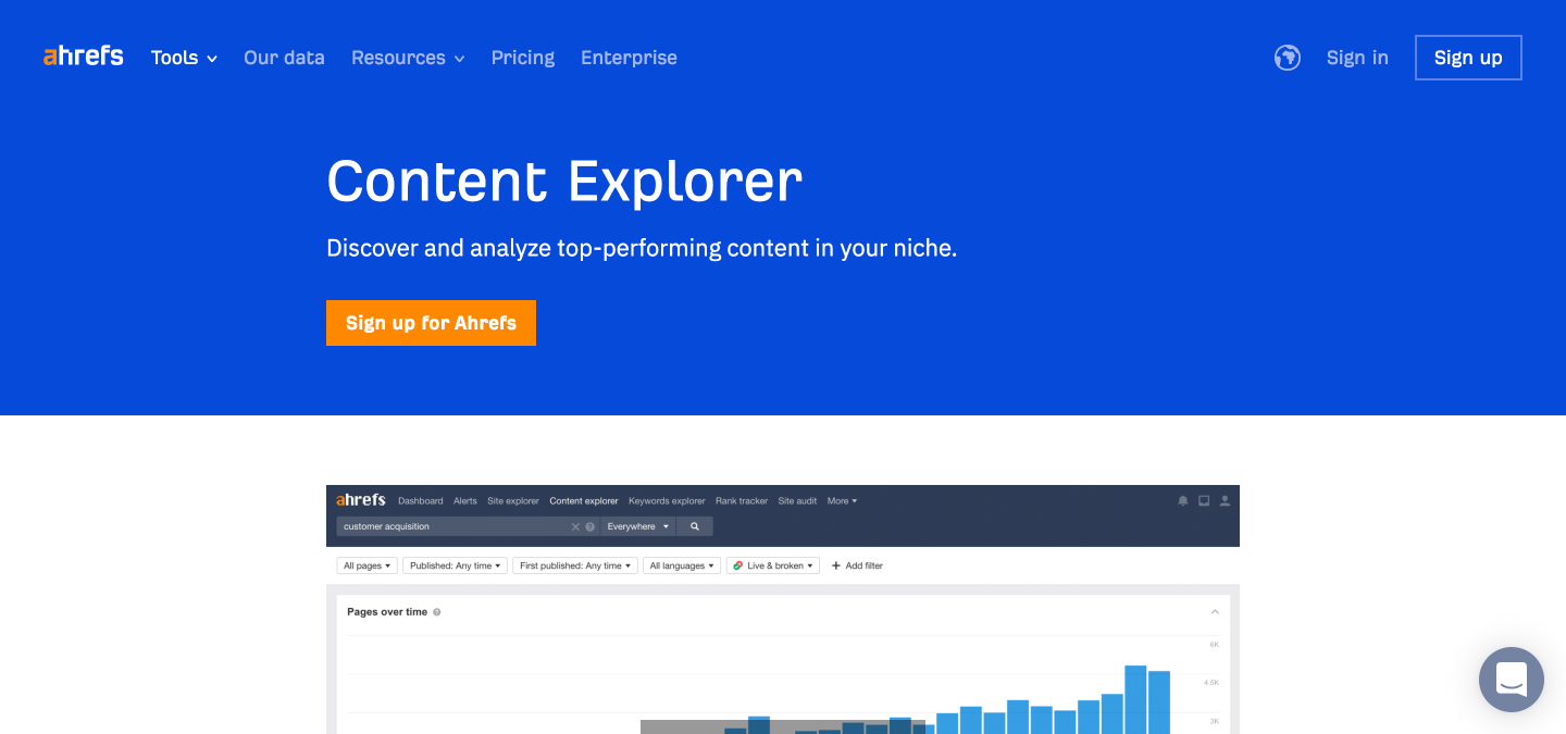 Ahrefs Content Explorer