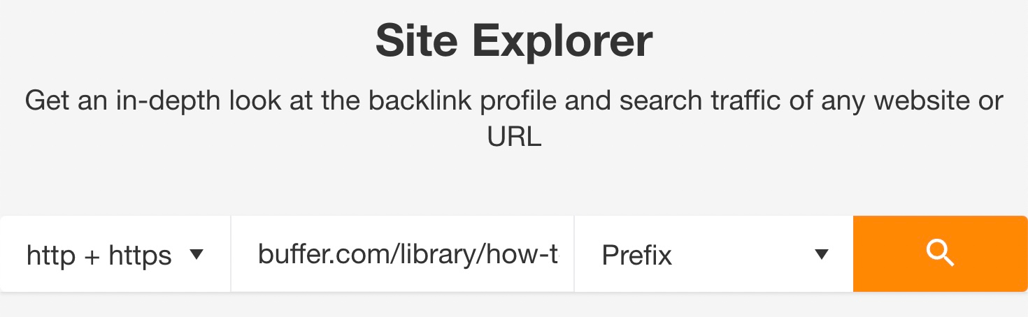 Ahrefs site explorer