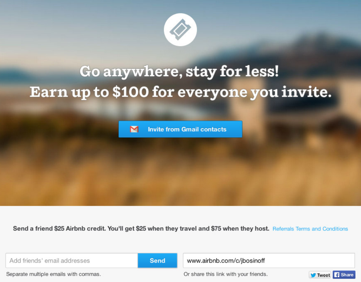 Airbnb referral program