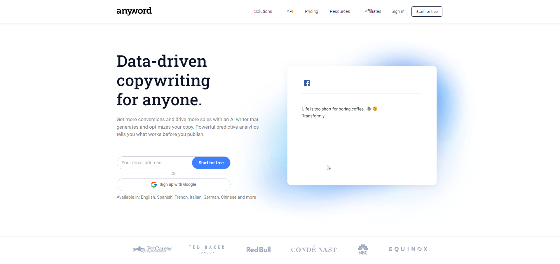 Anyword ai tool