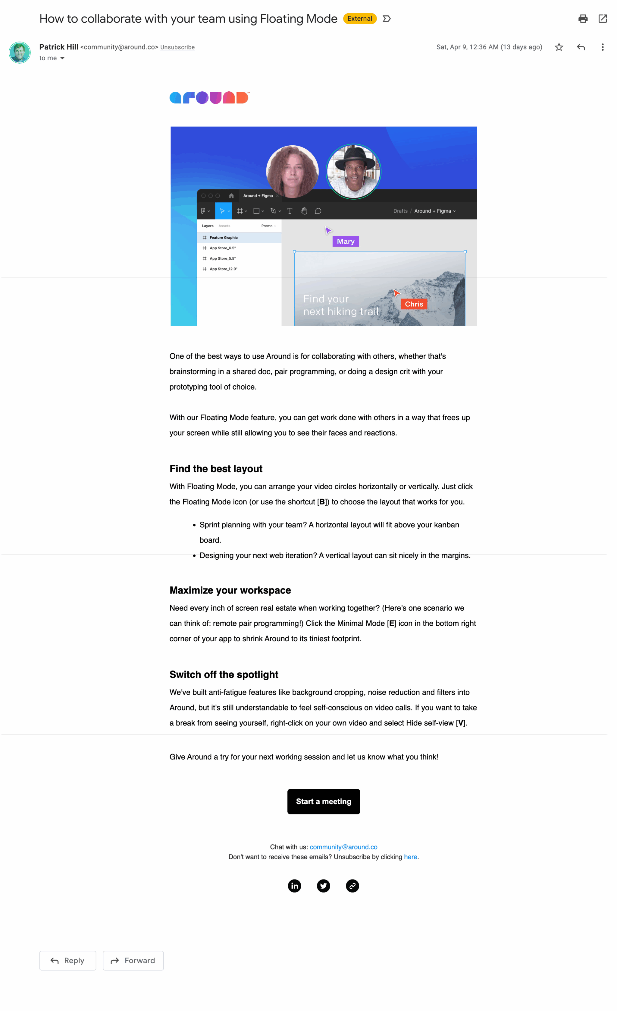 Around onboarding email