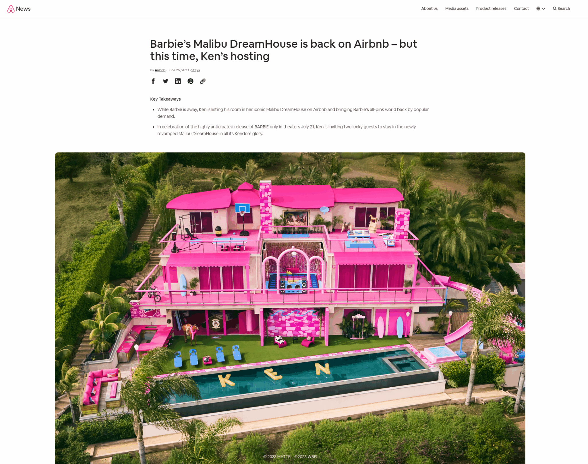 Barbie dreamhouse on Airbnb