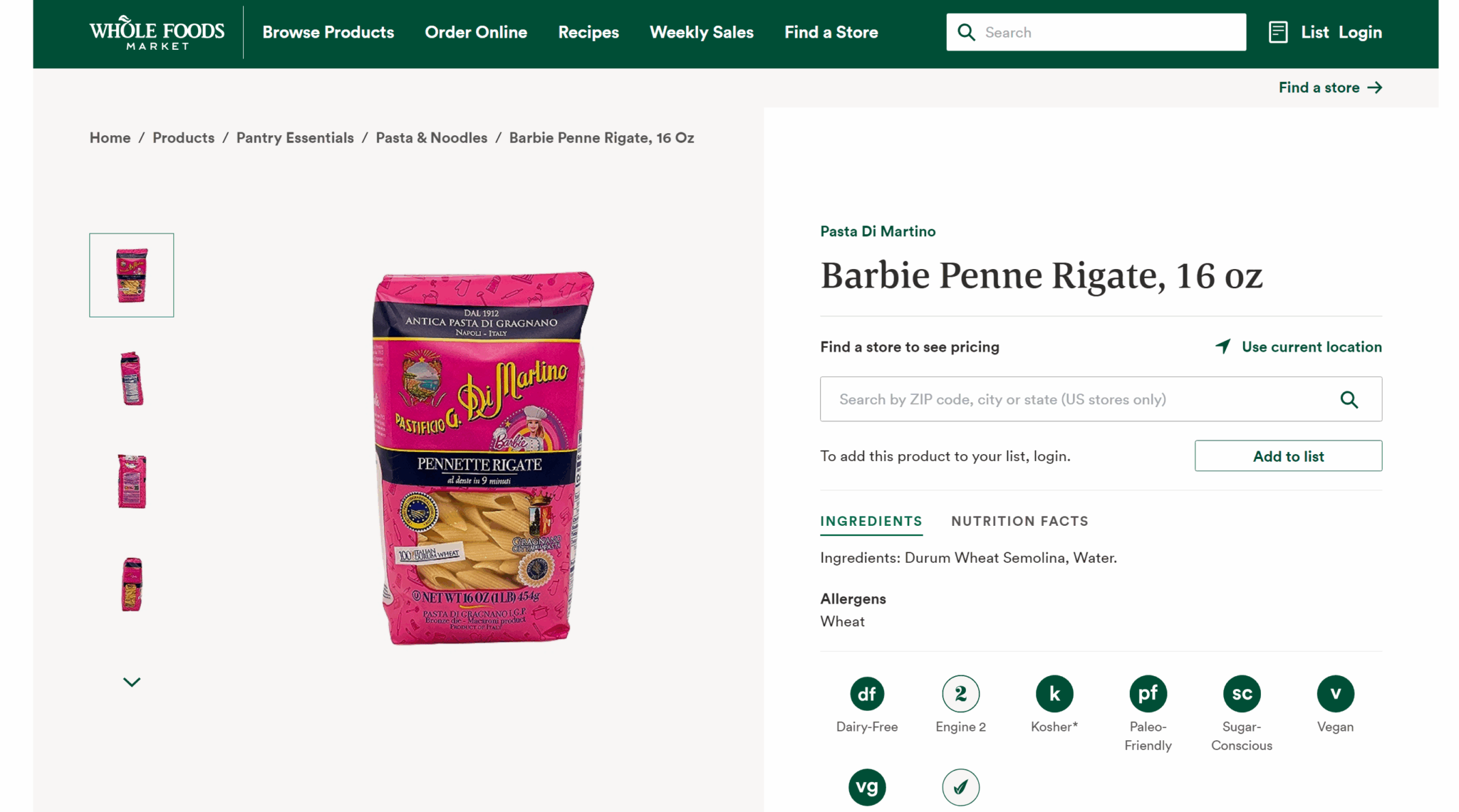 Barbie pasta
