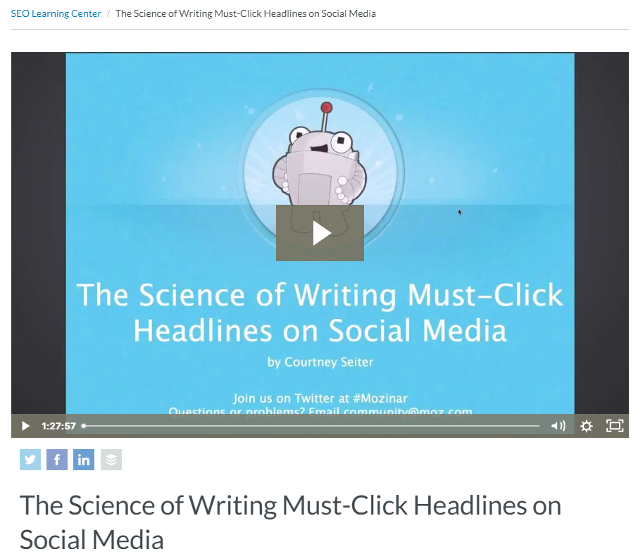 Buffer and Moz blogs to webinar