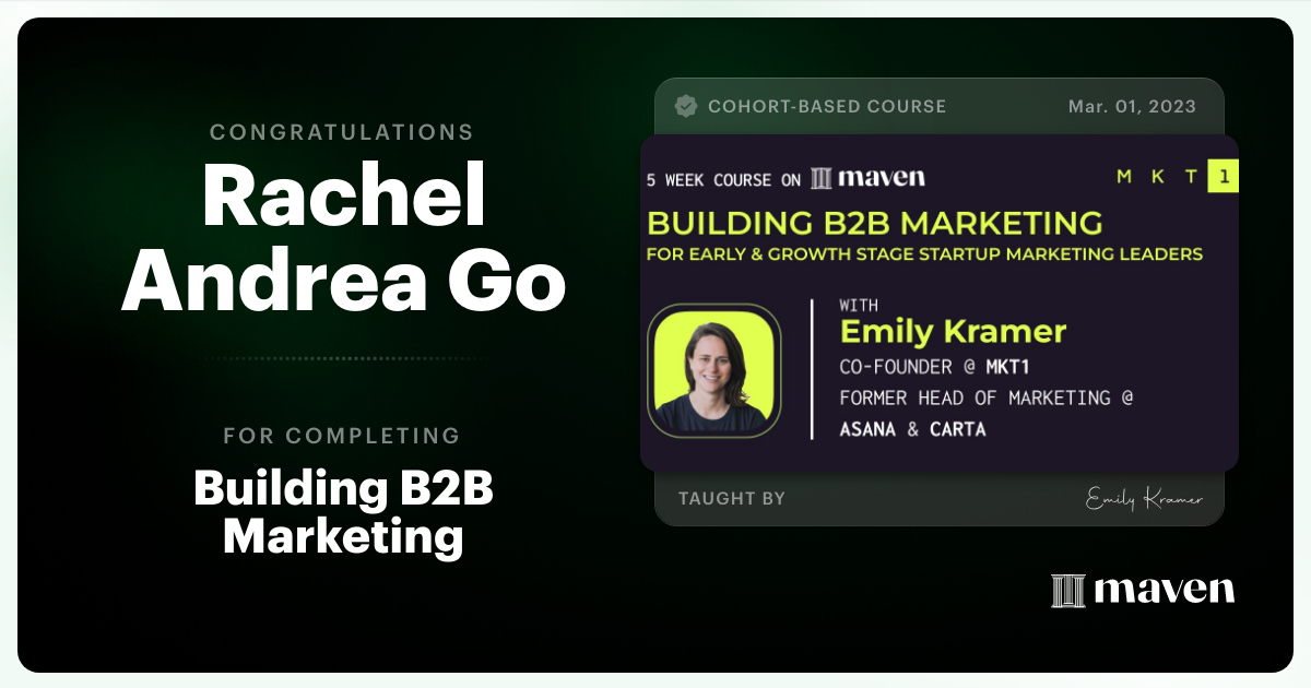 Building B2B Marketing certificate