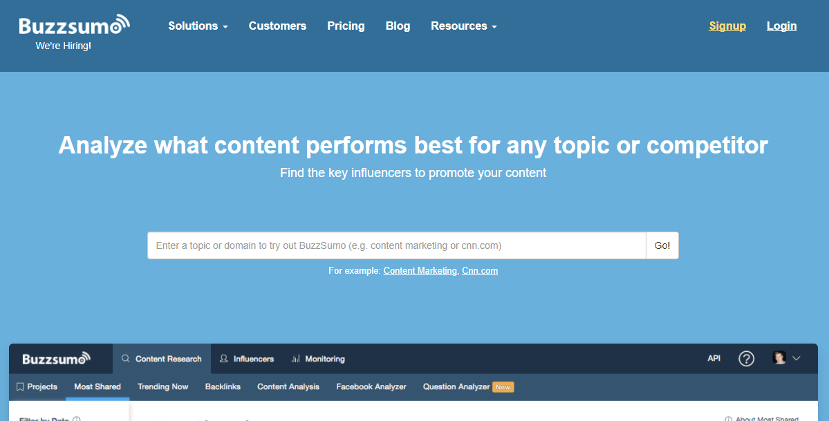 Buzzsumo marketing tools