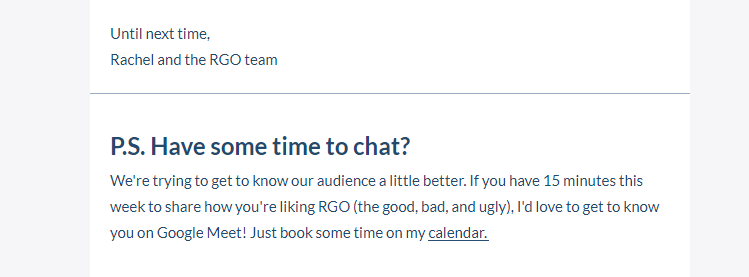 Add your ask in your email marketing newsletter signature