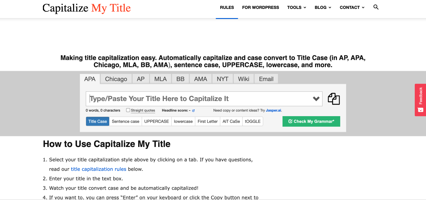 Capitalize My Title
