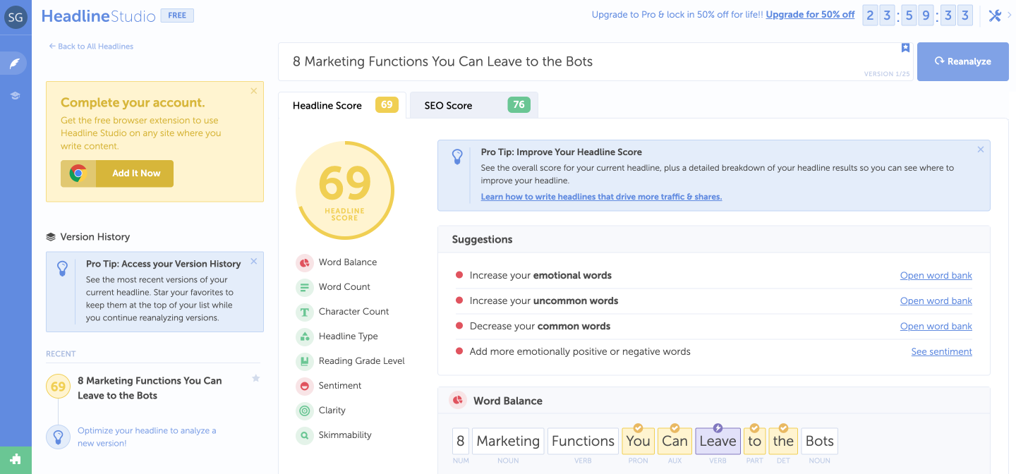 CoSchedule Headline Analyzer