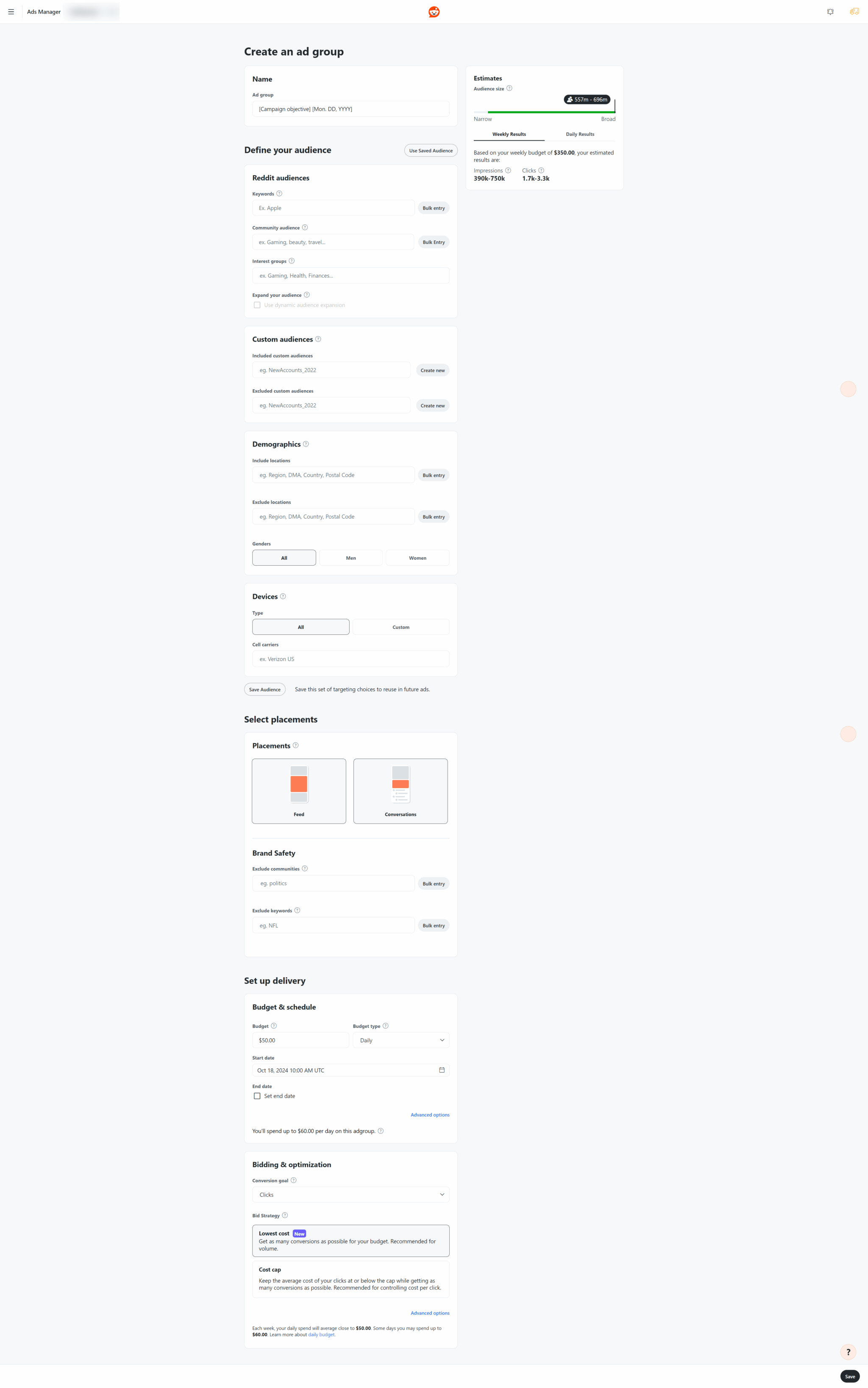 Create an ad group