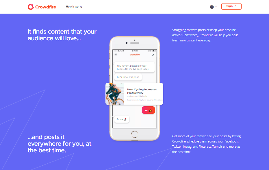 Crowdfire - social tool