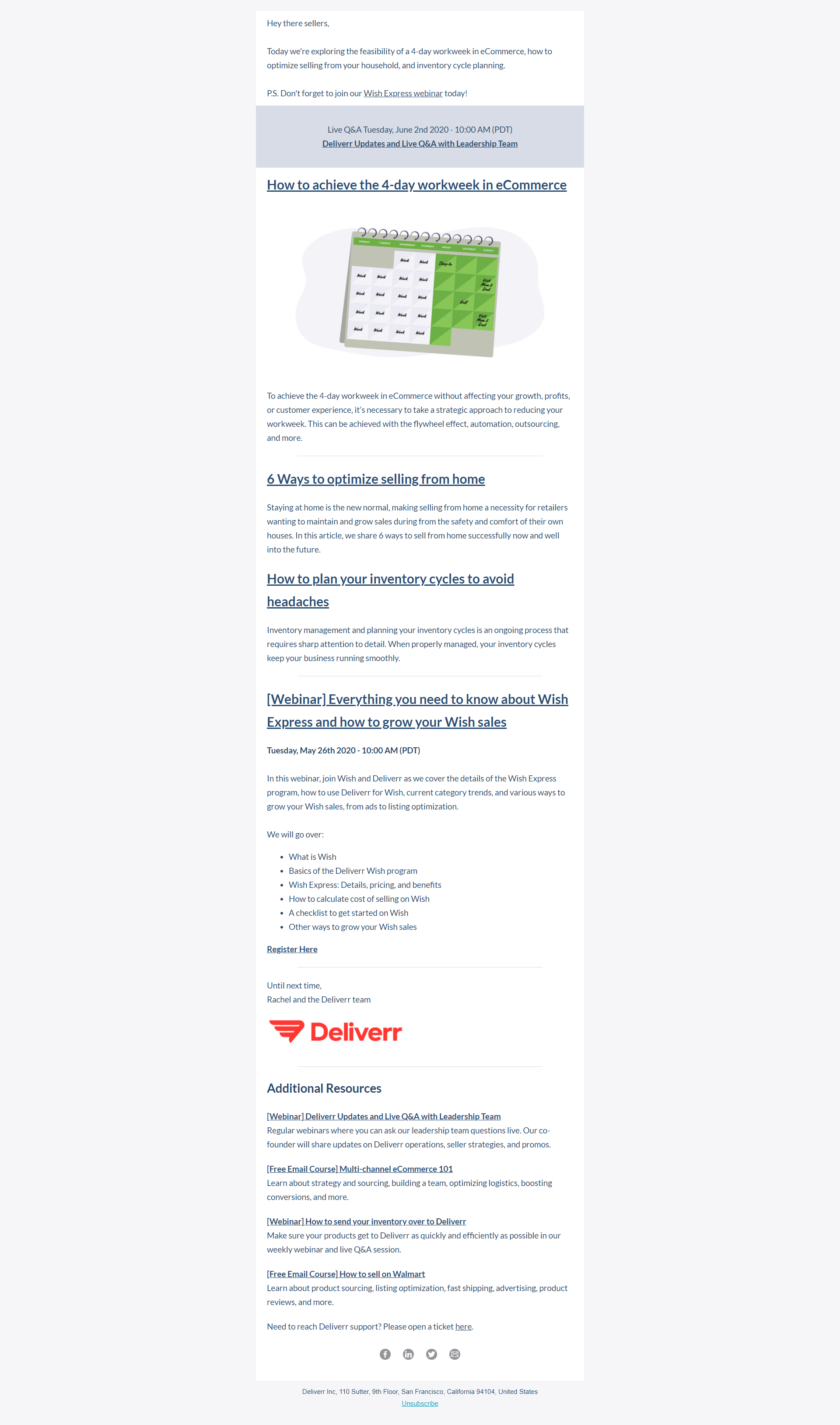 Deliverr newsletter