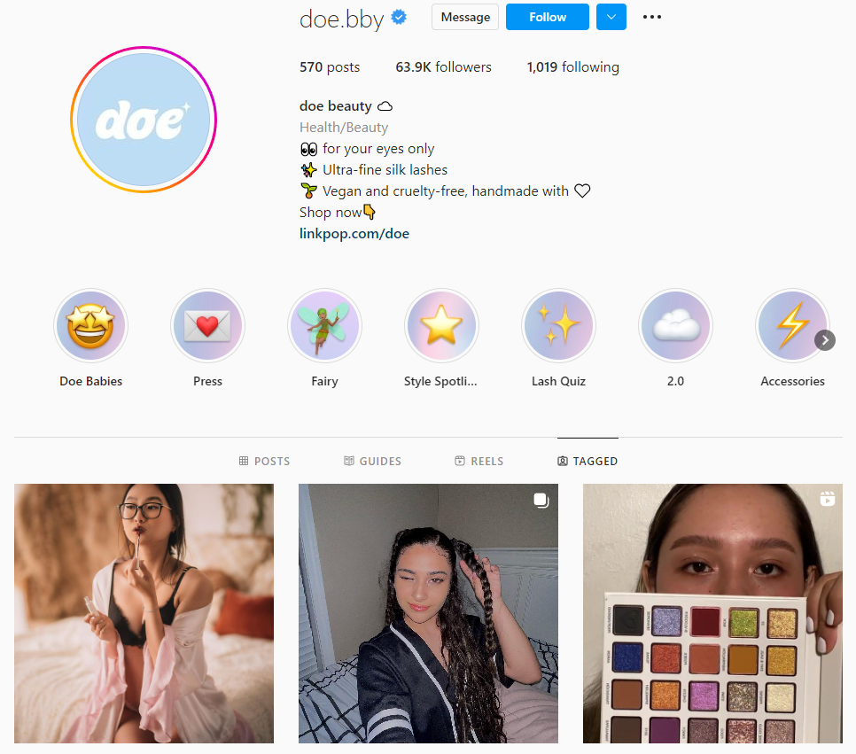 Doe Lashes influencers