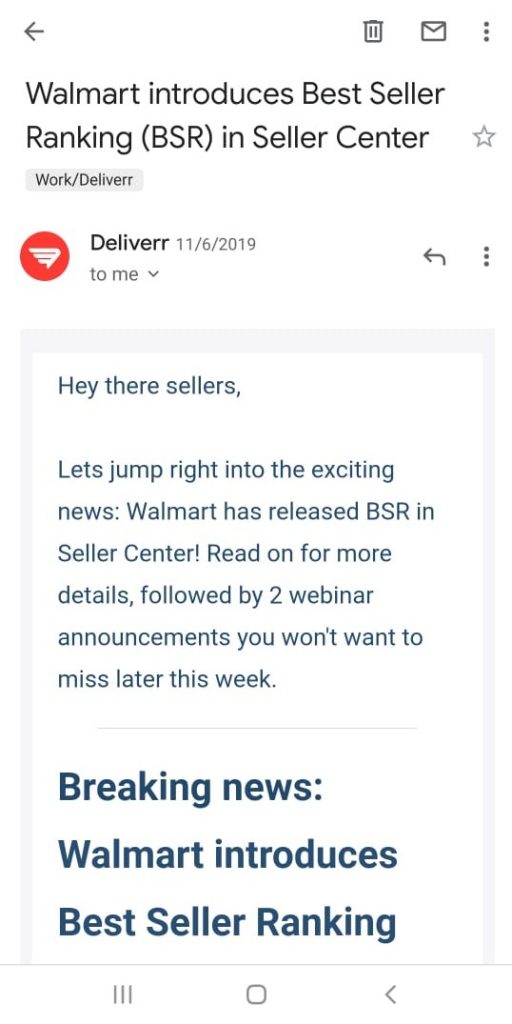 newsletter on mobile