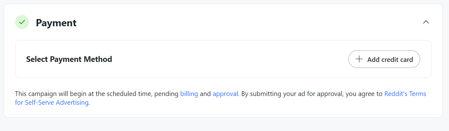 Enter payment details