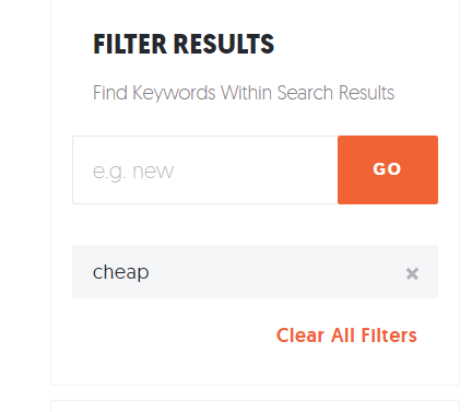 Filter results
