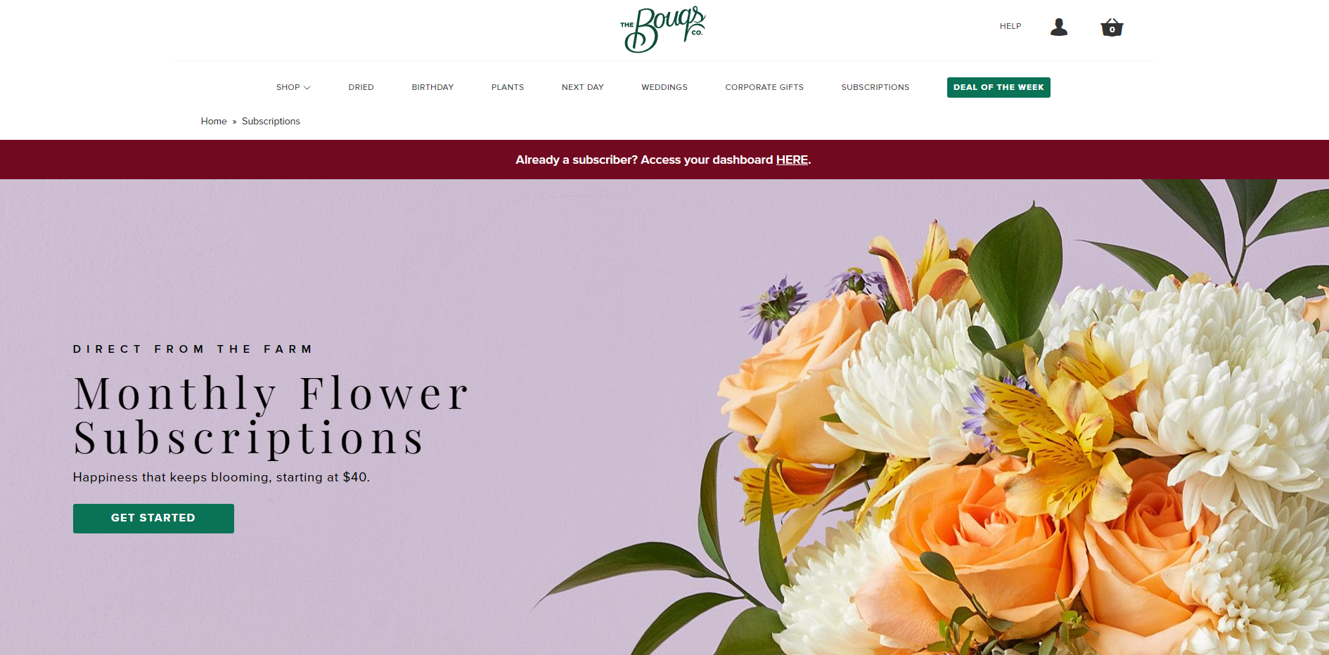 Flower subscription box