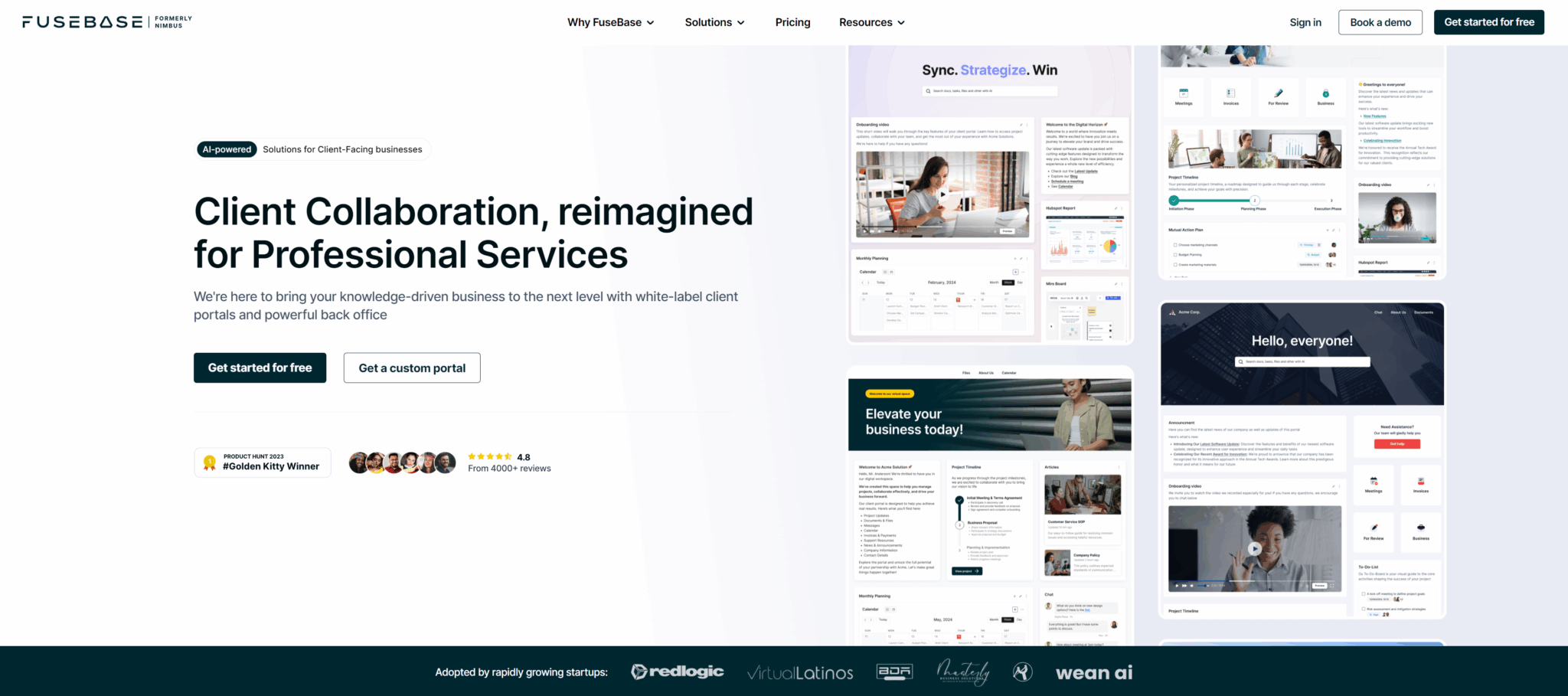 Fusebase homepage
