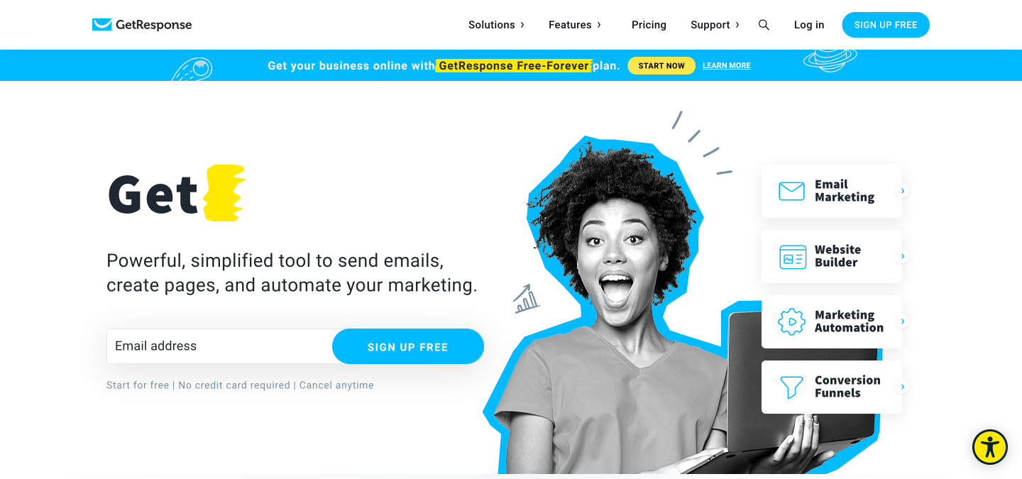 GetResponse email content creation tool