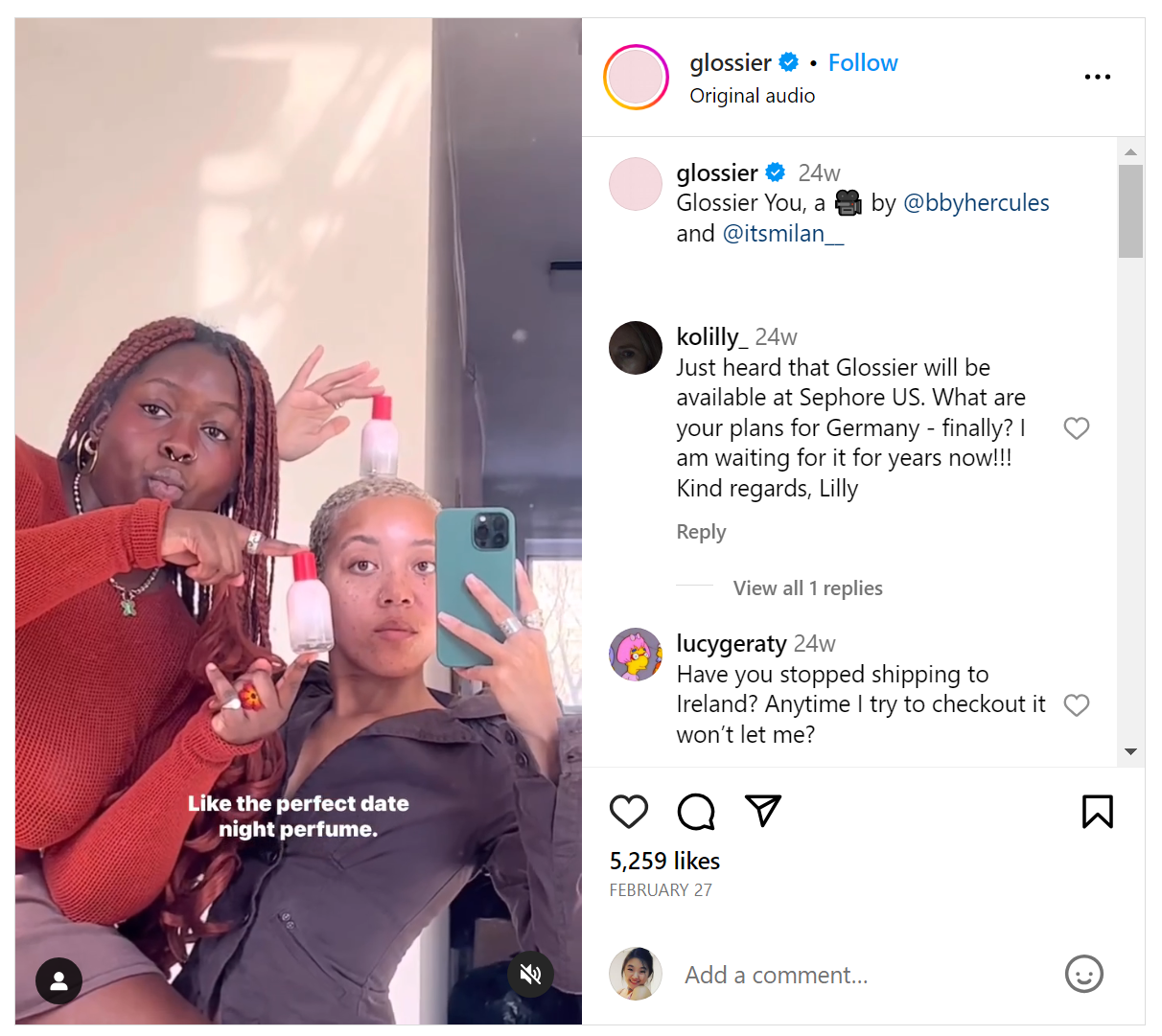 Glossier customers