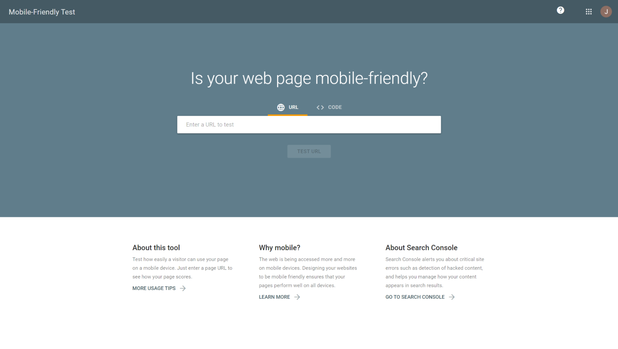 Google mobile friendly test