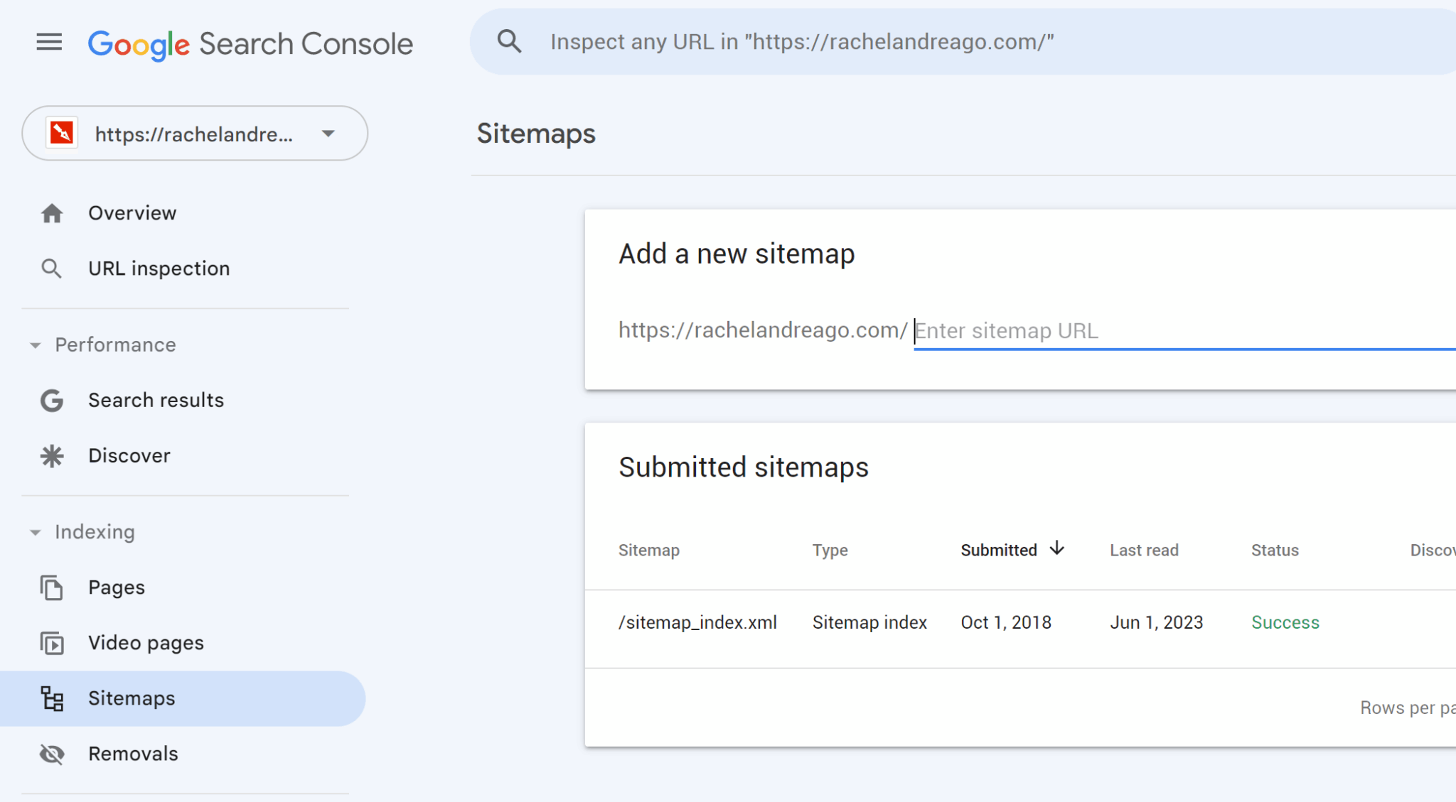 Google search console sitemap