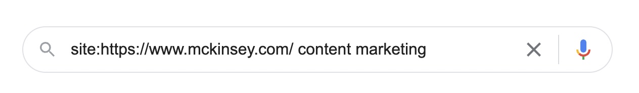 Google search query within a site