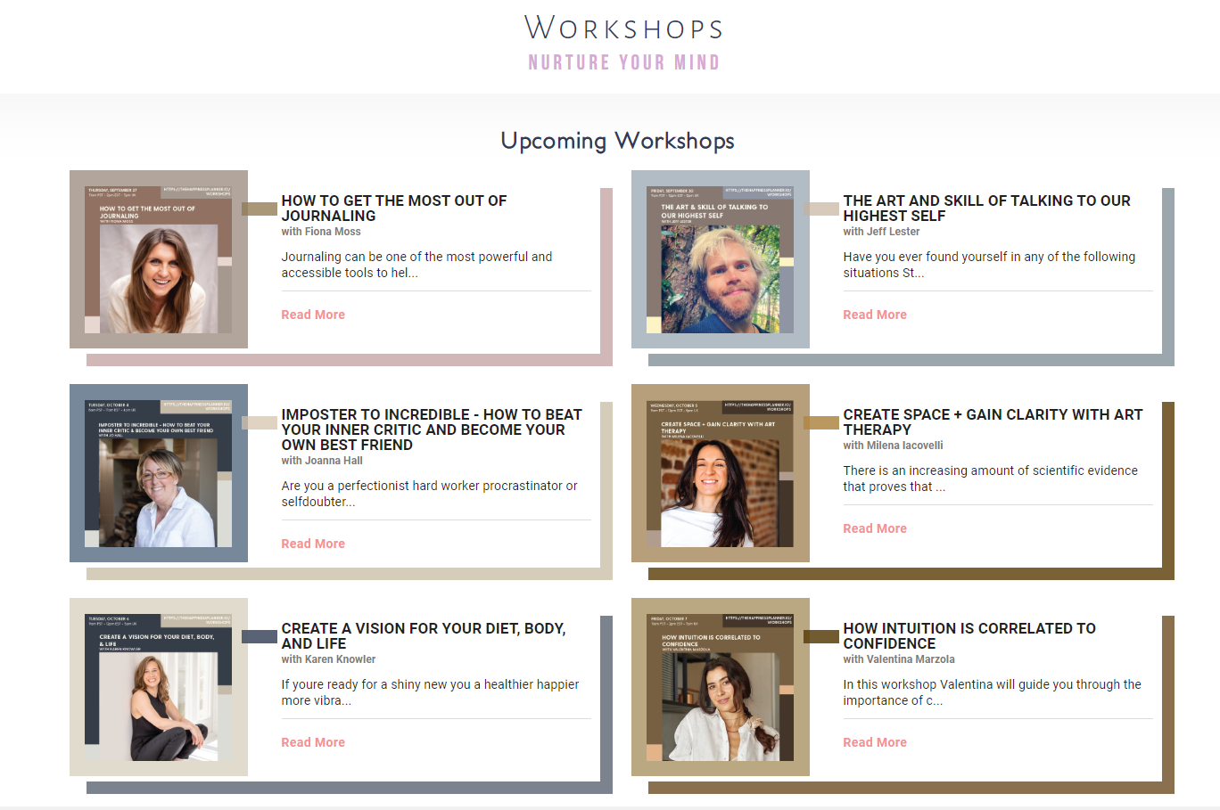 Happiness Planner workshops