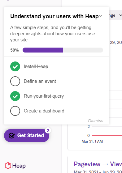 Onboarding checklist from Heap
