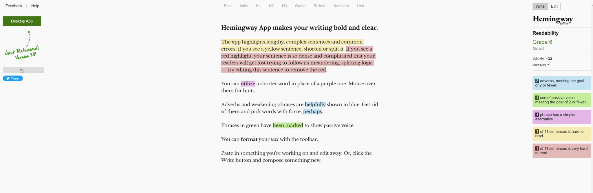 Hemingway App