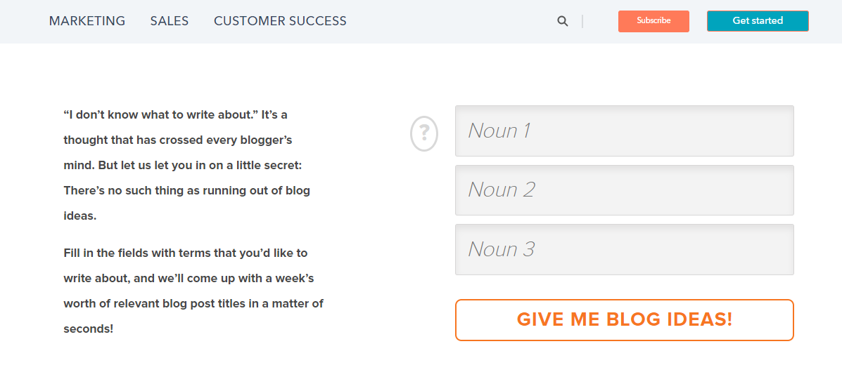 HubSpot blog topic generator