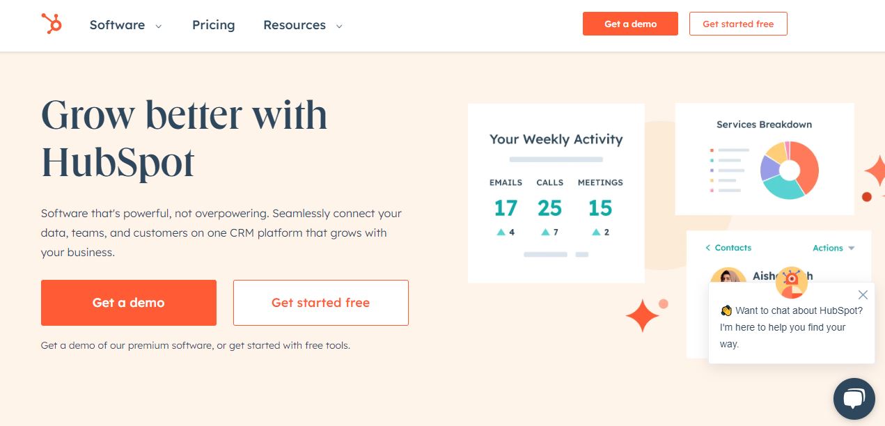 HubSpot homepage