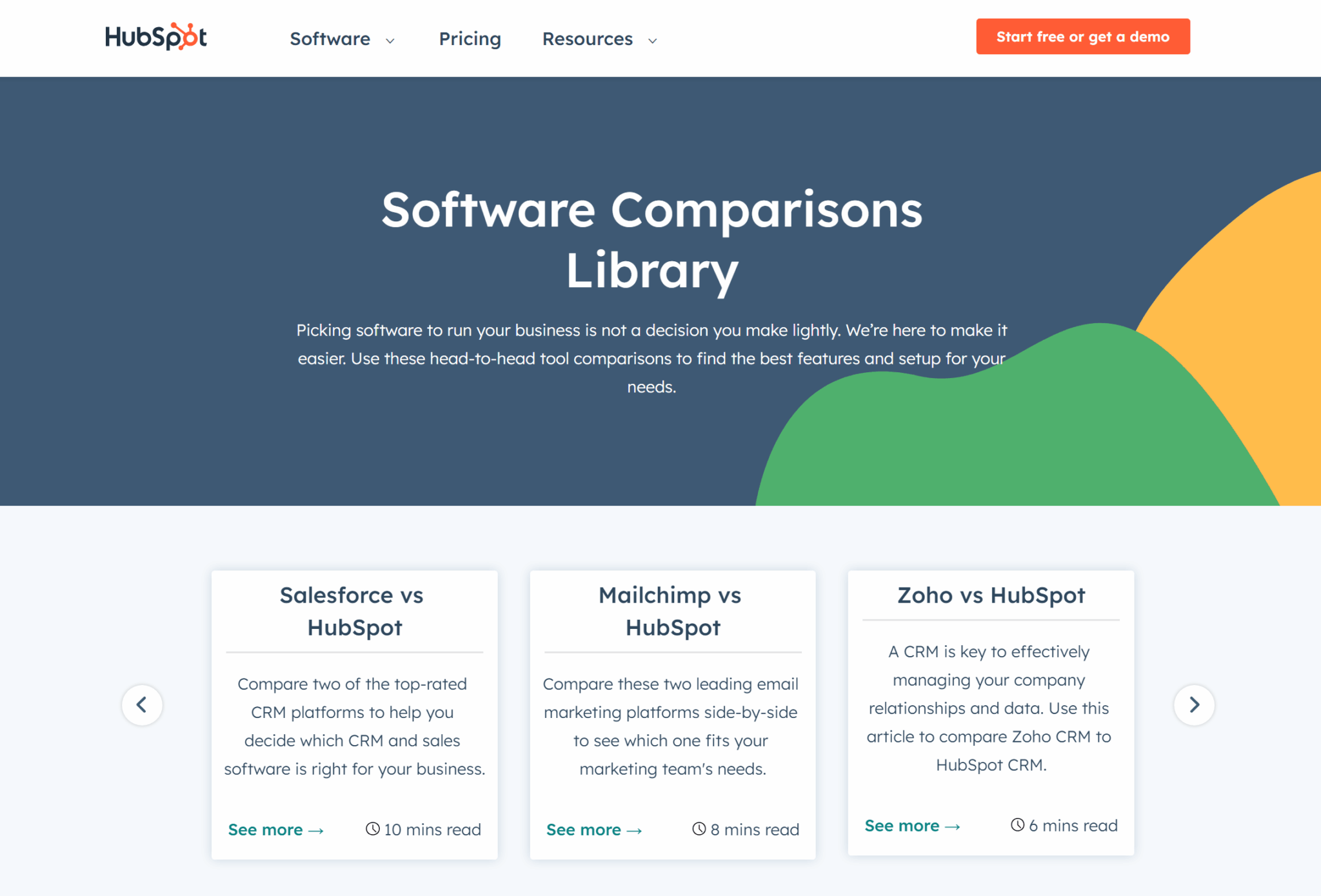 Hubspot software comparisons