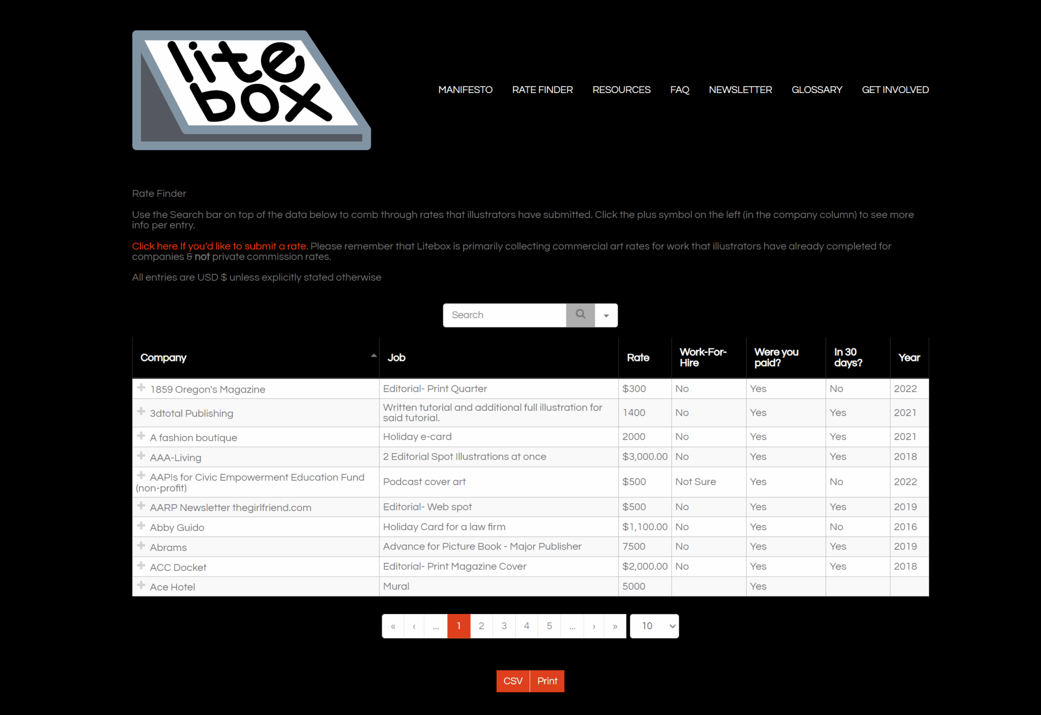 Lite Box rate finder