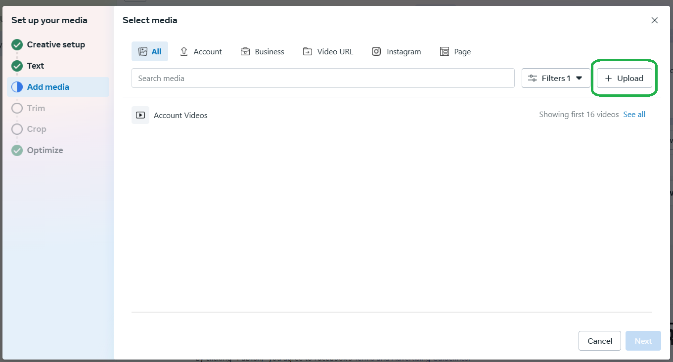 Meta ad asset upload