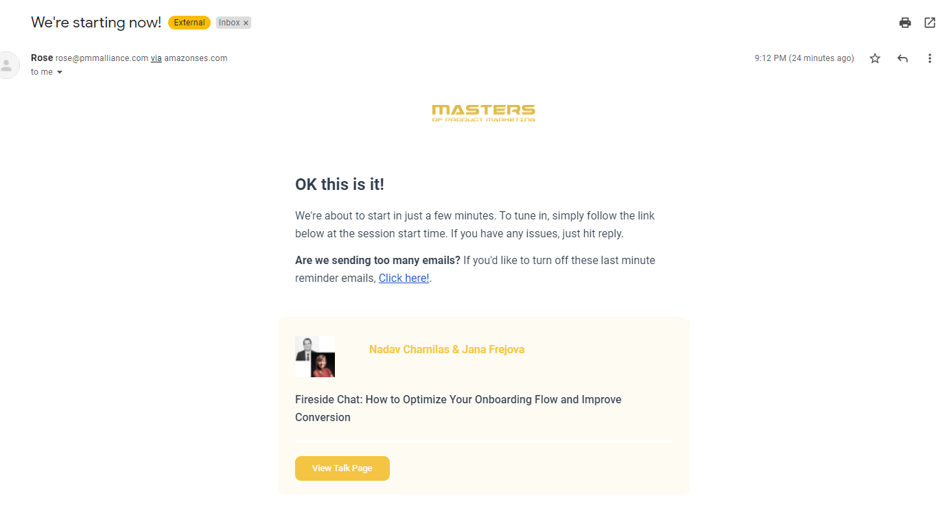 Option to turn off emails