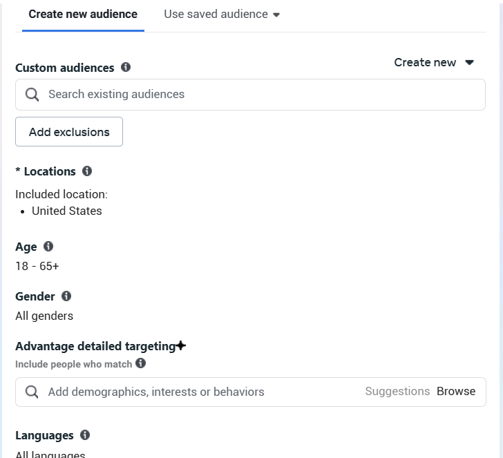 Original audience options