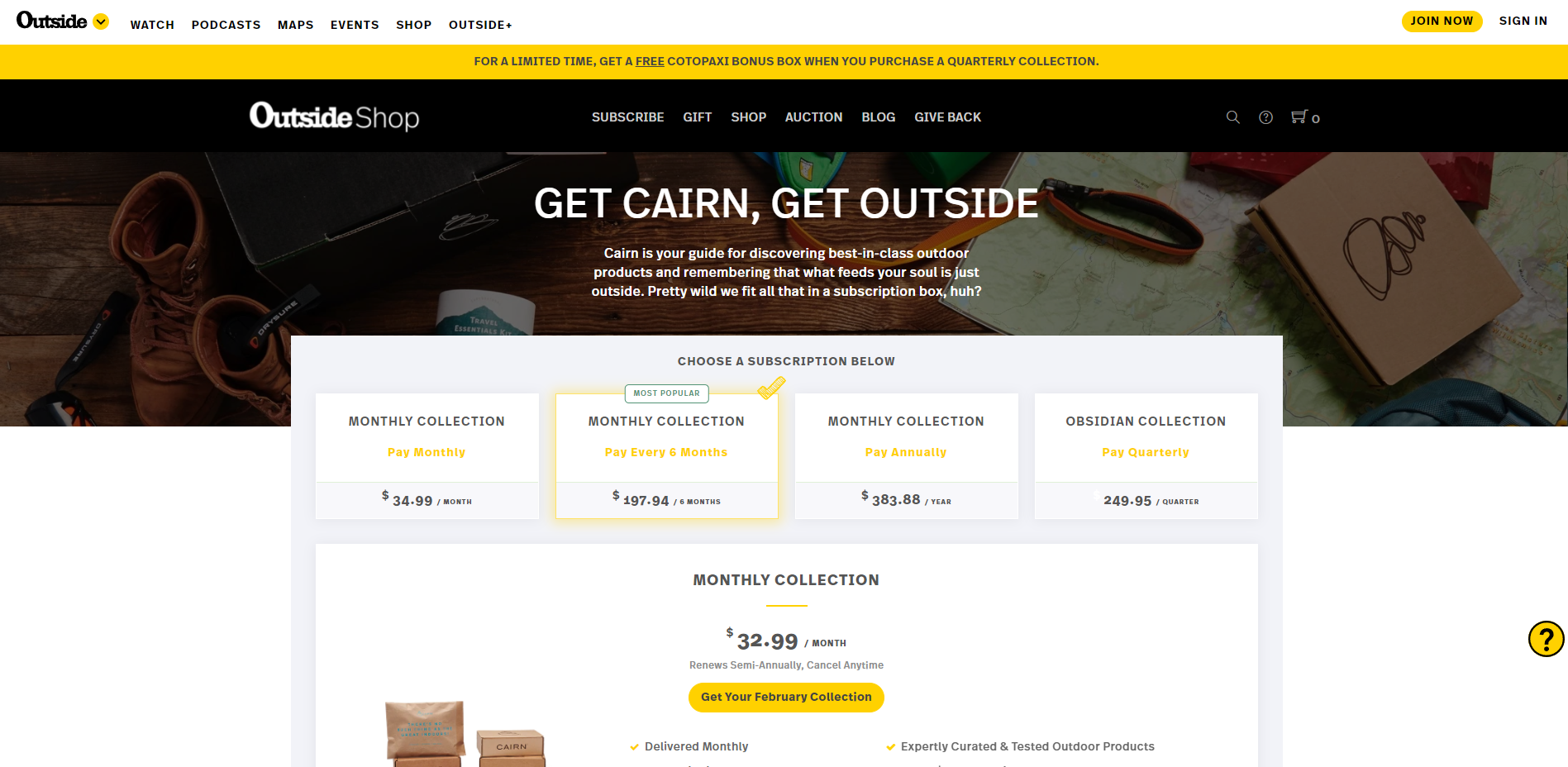 Outdoor subscription box