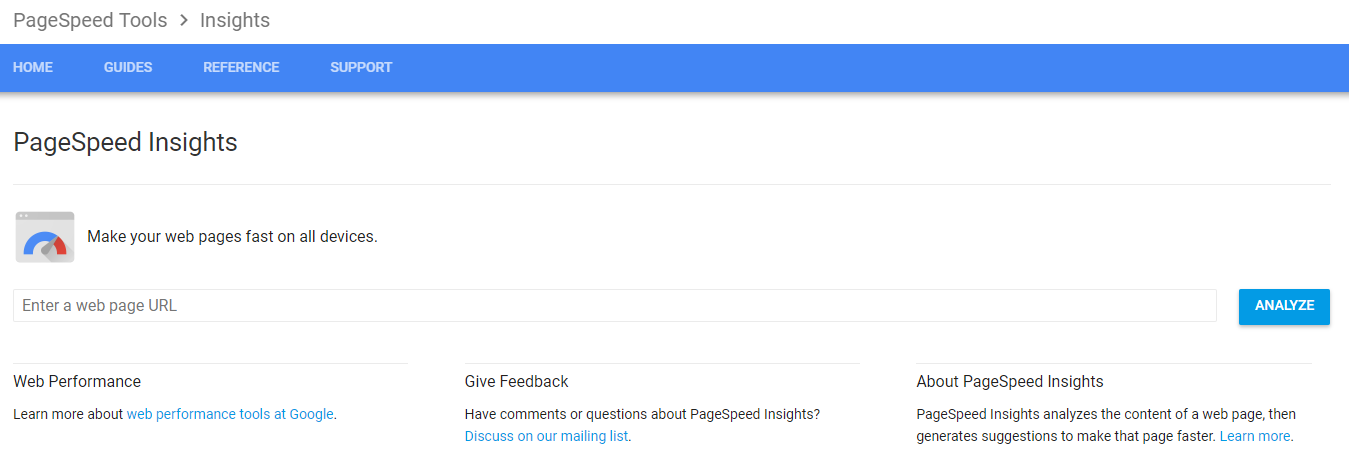 Pagespeed insights