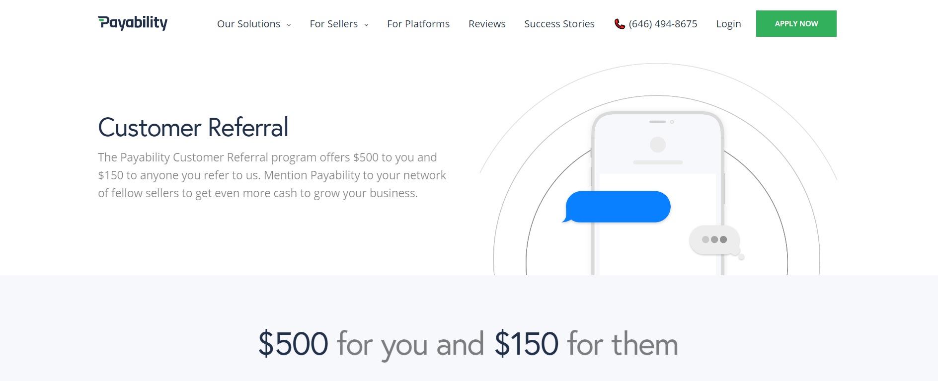 Payability customer referral