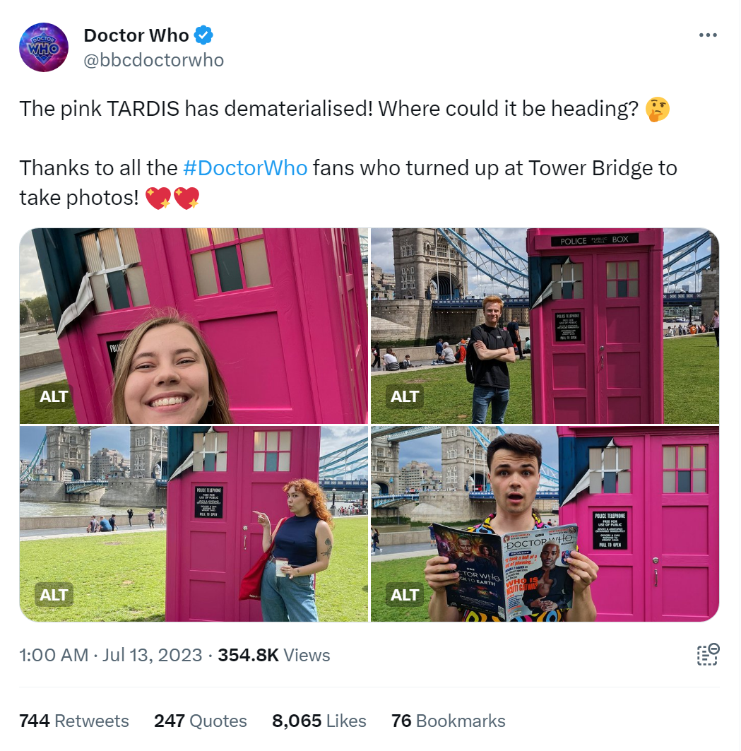 Pink tardis fans