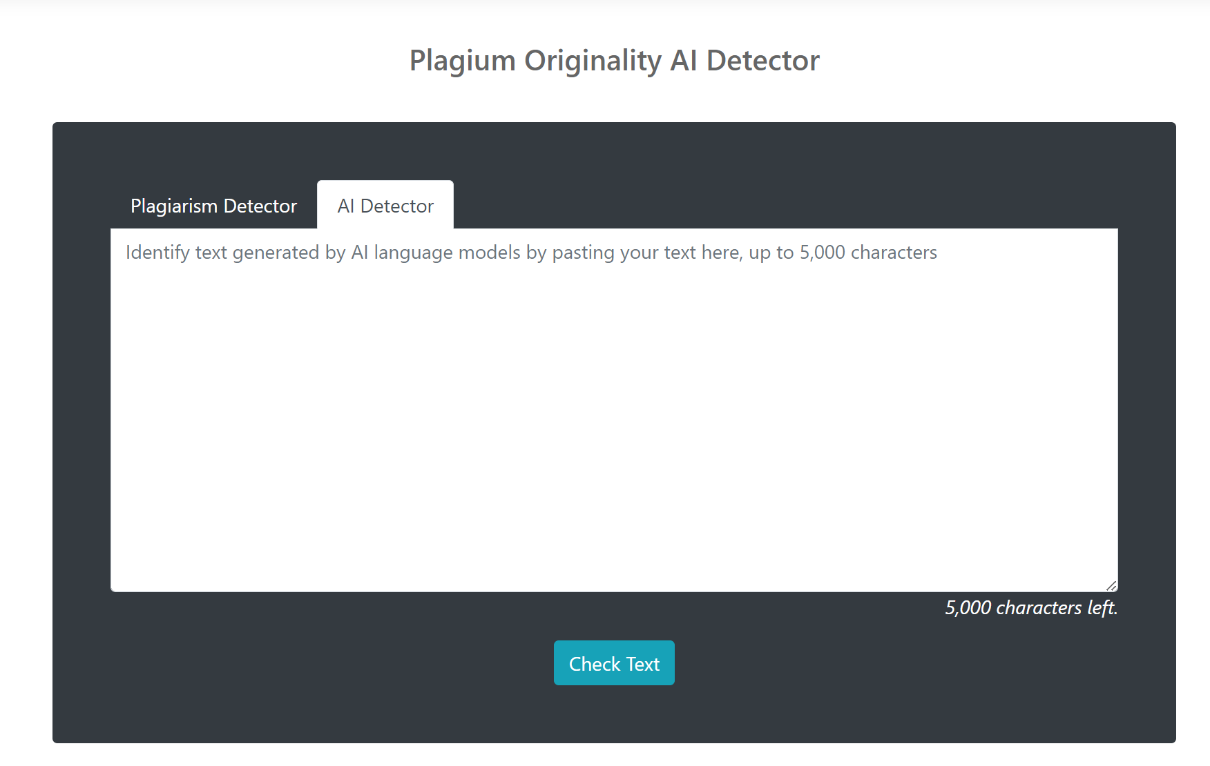Plagium AI detector