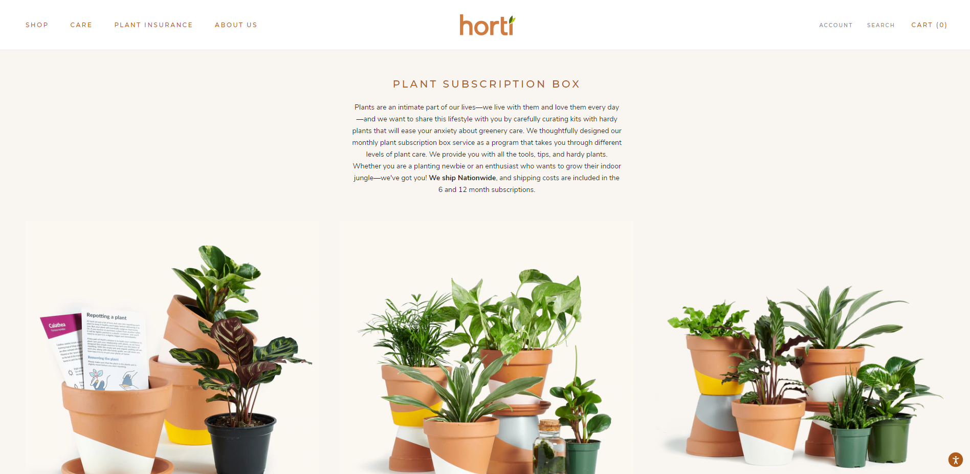 Plant subscription box