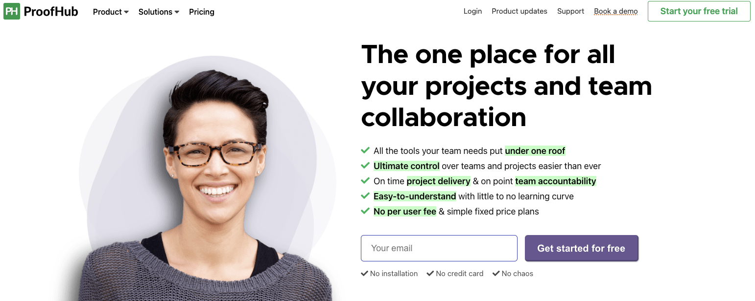 ProofHub productivity software for virtual teams