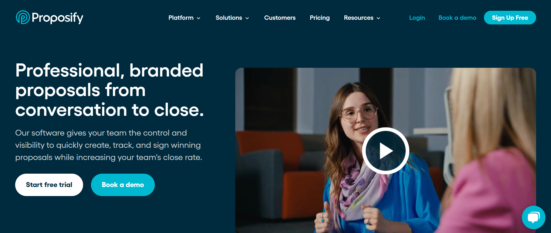Proposify homepage